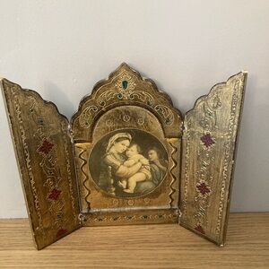 Gold Triptych Religious Icon